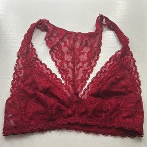 red lace bralette